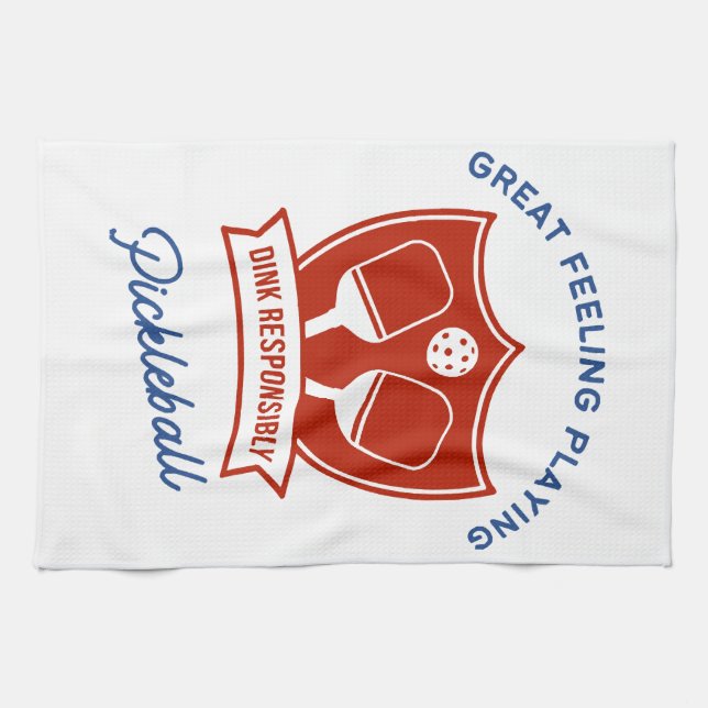 Cooles Design von Pickleball Geschirrtuch (Horizontal)