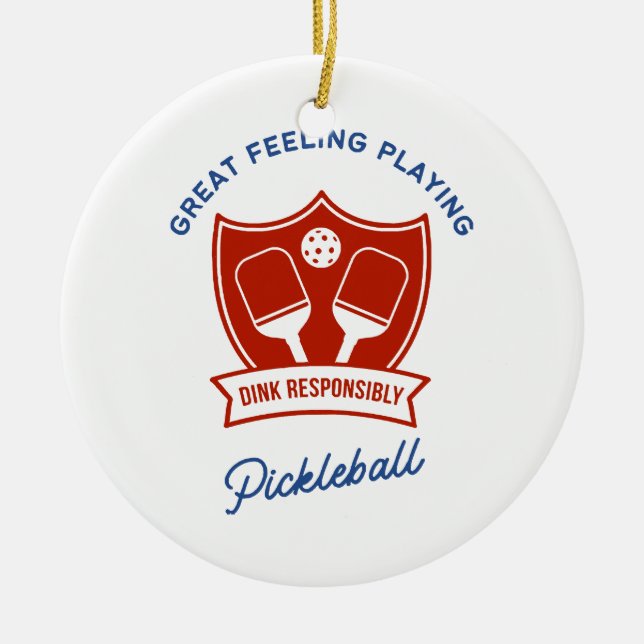 Cooles Design von Pickleball Keramik Ornament (Vorne)