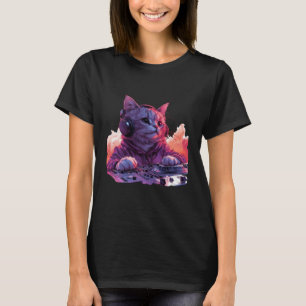 Cooles DJ-Katze-Shirt, Lustiges Katzen-Shirt T-Shirt