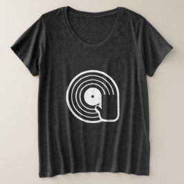 Cooles DJ T-Shirt Schwarze Vinyl-Schallplatte Albu