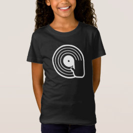 Cooles DJ T-Shirt Schwarze Vinyl-Schallplatte Albu