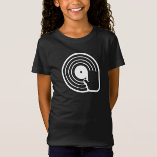 Cooles DJ T-Shirt Schwarze Vinyl-Schallplatte Albu