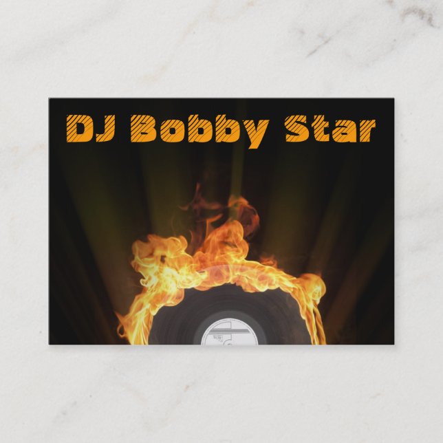Cooles DJ-Vinyl auf Feuergeschäftskarte Visitenkarte (Vorderseite)