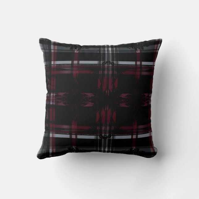 Cooles, dreckiges Gothic Grungy Grunge Kariertes M Kissen (Rückseite)
