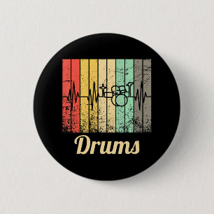 Cooles Drum Kit Schlagzeug Vintag Retro Drummer Button
