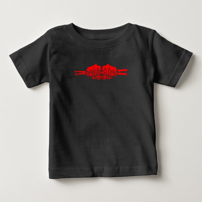 Cooles Drummen für Drummer Baby T-shirt (Vorderseite)