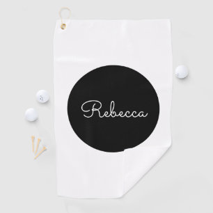 Cooles Editierbares Weißskript Retro-Modernes Desi Golfhandtuch