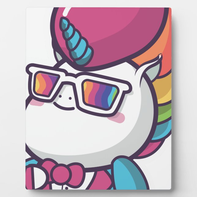 Cooles Einhorn Fotoplatte (Vorderseite)