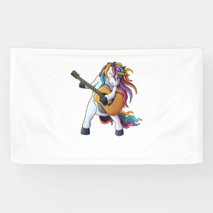 Cooles Einhorn Gitarre spielen _ Funny Animal Guit Banner
