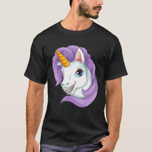 Cooles Einhorn mit Zahnspange Lustiges Horn Pferd T-Shirt