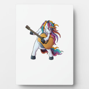 Cooles Einhorn spielt Gitarre _ Lustiges Tier Guit Fotoplatte
