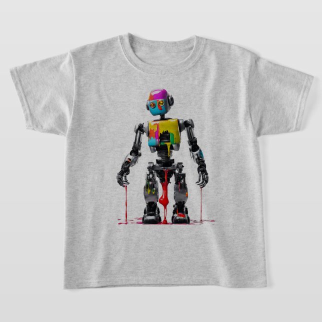Cooles, einzigartiges Design des gestrichenen Robo T-Shirt (Ablage )