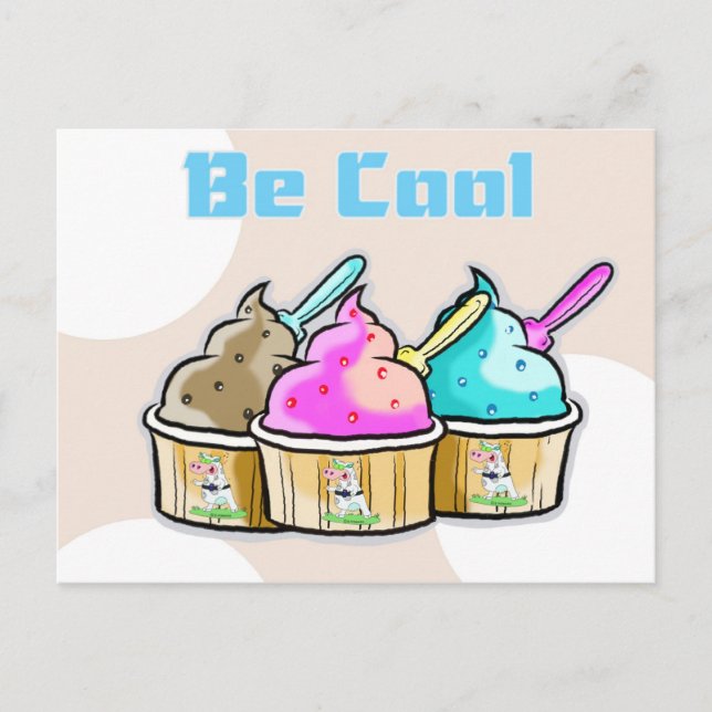 cooles Eis Postkarte (Vorderseite)