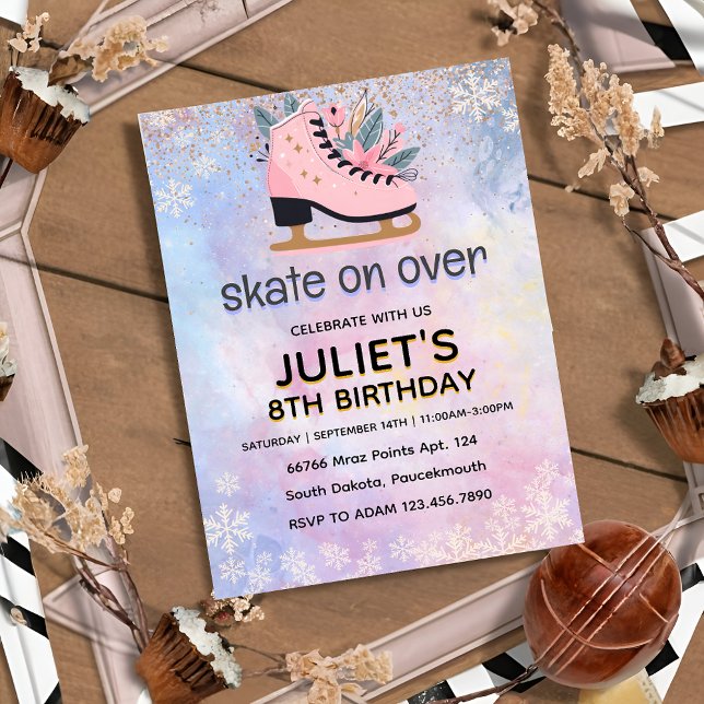 cooles Eis Skaten Party 8. Geburtstag Einladung (Von Creator hochgeladen)