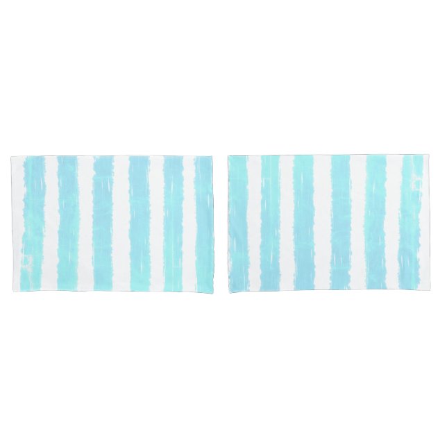Cooles Eisblau Imitate schimmern Aquarell Kissenbezug (Vorderseite-Set)