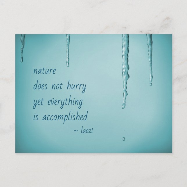 Cooles Eisblauer Wassertropfen Schmelzwasser Zen-Z Postkarte (Vorderseite)