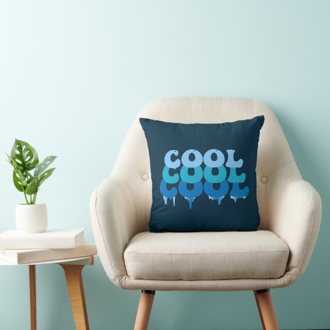 Cooles Eiskalt-Spaß Blue Zitat Kissen (Stuhl )