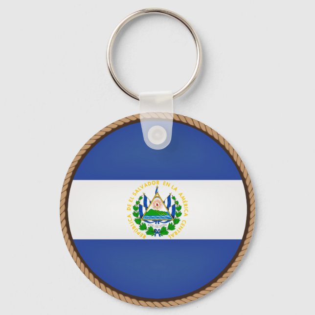 Cooles El Salvador-Flaggen-Siegel Schlüsselanhänger (Vorderseite)