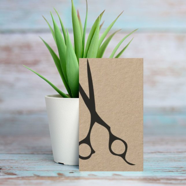 Cooles Elegant Kraft Black Scissors Hair Visitenkarte (Von Creator hochgeladen)