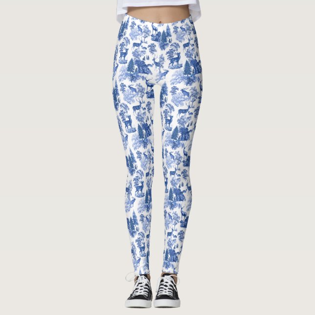 Cooles Elegantes Blaues Hirsch Leggings (Vorderseite)