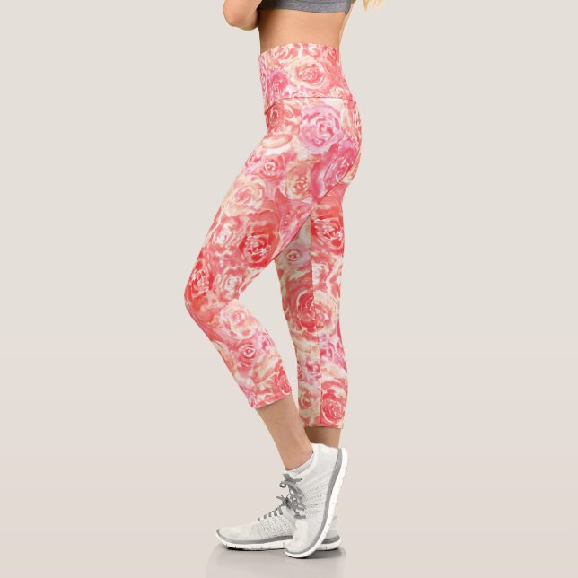 Cooles elegantes Korallenriff Rosen Capri Leggings (Links)