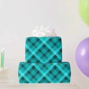 Cooles elegantes türkisfarbenes Kariertes Wrapping Geschenkpapier