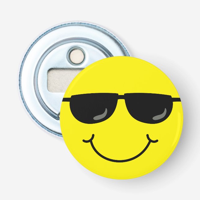 Cooles Emoji stellen mit Sonnenbrillen gegenüber Flaschenöffner (Vorderseite)