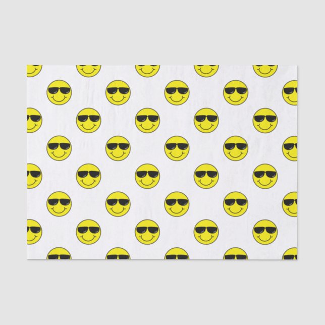 Cooles Emoji stellen mit Sonnenbrillen gegenüber Seidenpapier (Vorderseite)