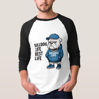 Cooles Englisch Bulldoggen-Leben Cartoon T-Shirt