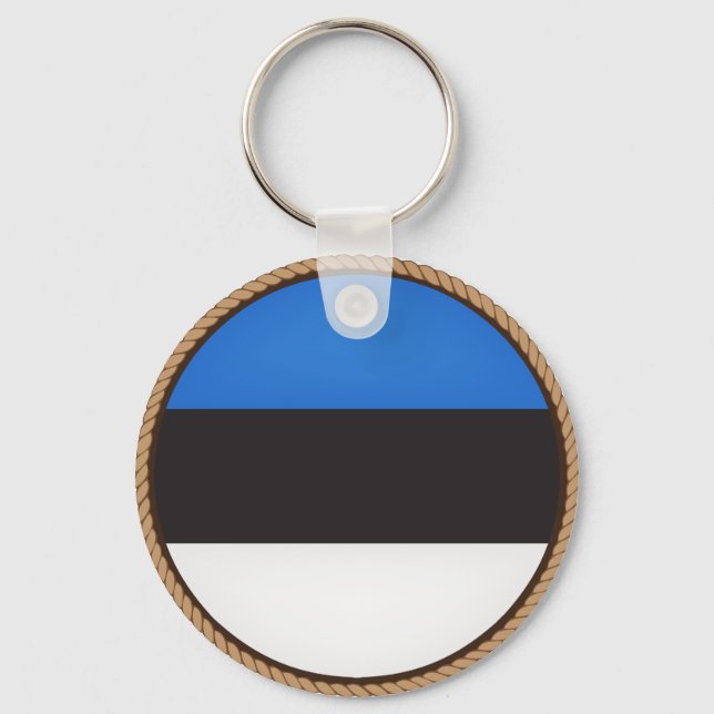 Cooles Estland-FlaggenSiegel Schlüsselanhänger (Vorderseite)