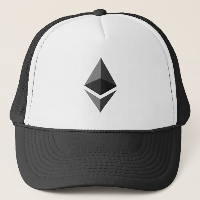 Cooles Ethereum Cryptocurrency Münzen-Zeichen Truckerkappe (Vorderseite)