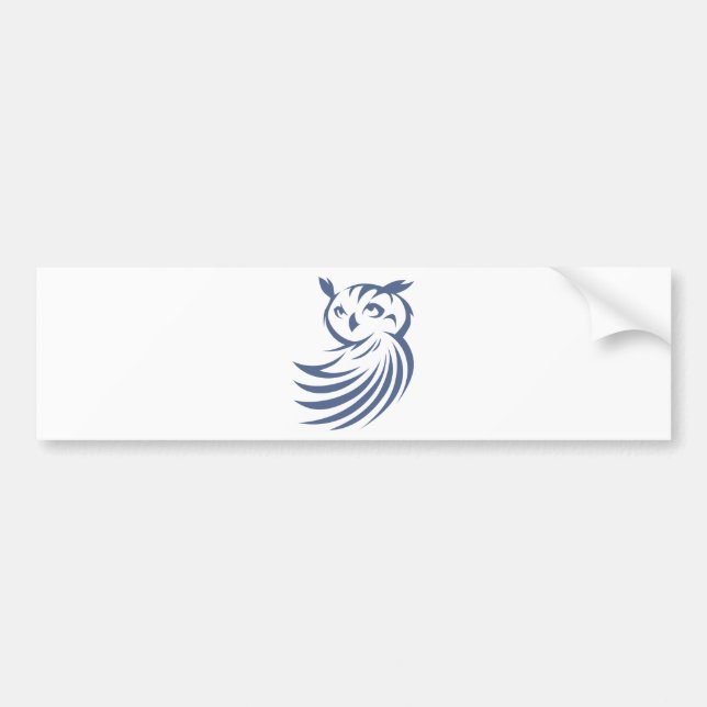 Cooles Eulen-Vogelswish-Ikonen-Logo-Shirt Autoaufkleber (Vorne)