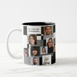 Cooles Familiengeschenk für Männer 20 Fotos Liebe Zweifarbige Tasse