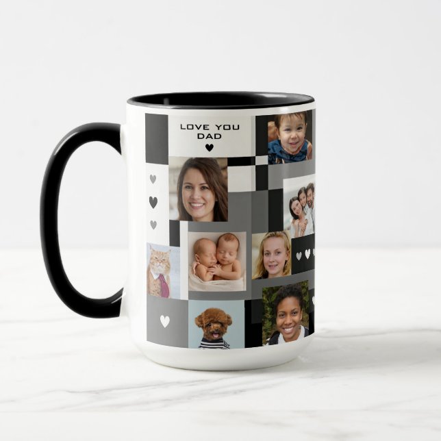 Cooles Familiengeschenk hinzufügen 18 Fotos Liebe  Tasse (Links)
