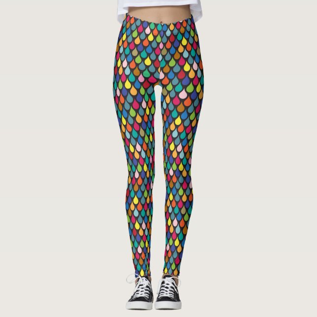 Cooles Farbenspiel-Muster Leggings (Vorderseite)