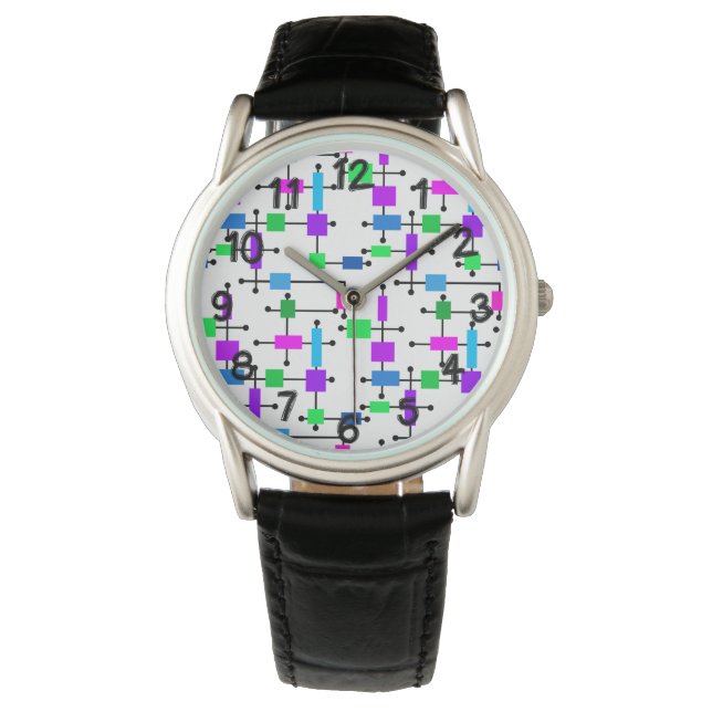 Cooles Farbgitter Armbanduhr (Vorderseite)