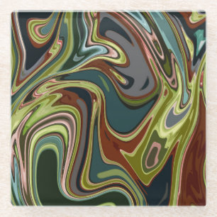 Cooles farblich simuliertes Acrylschwirbeln Glasuntersetzer