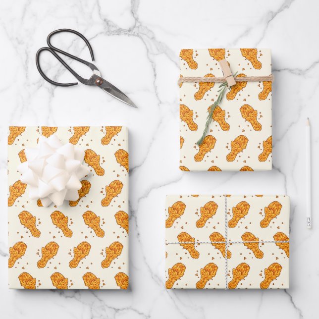 cooles Fastfood-Muster Geschenkpapier Set (Vorderseite)