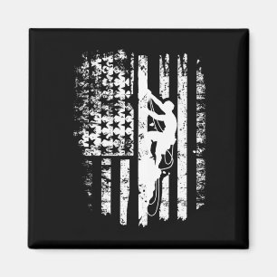Cooles Flagge Rock Climbing Geschenk Shirt Kletter Magnet