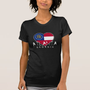 Cooles Flaggen-Herz-Shirt Atlantas Georgia für T-Shirt