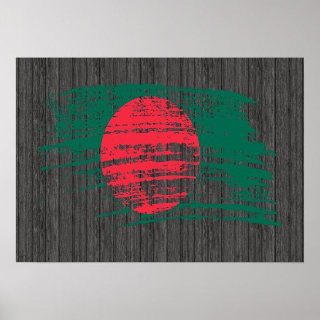 Cooles Flaggendesign in Bangladesch Poster (Vorne)