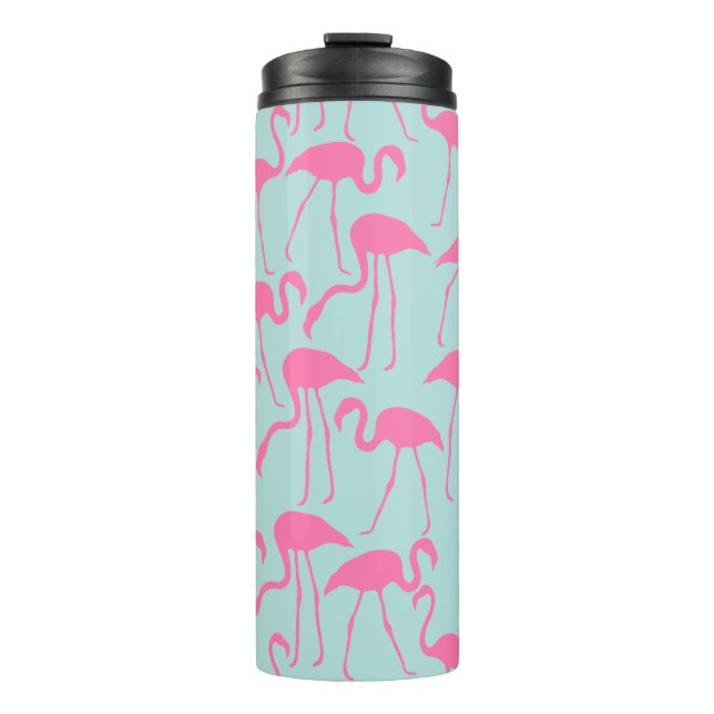 Cooles Flamingo-Muster Thermosbecher (Vorderseite)