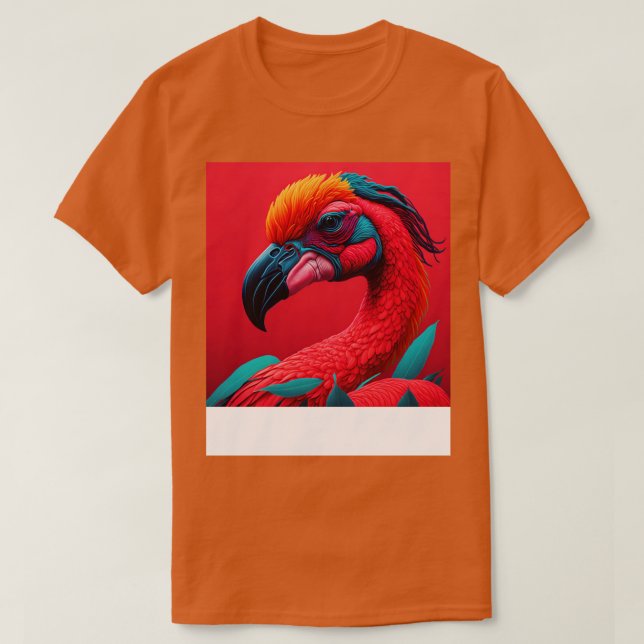 Cooles Flamingo-Portrait Grafik 2 T-Shirt (Design vorne)