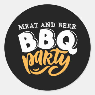 Cooles Fleischbier GRILLEN Party Kunst Runder Aufkleber