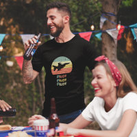 Cooles Flugzeug & Sonnenuntergang, Vintag Retro-St