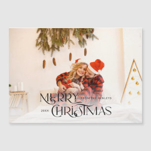 Cooles Foto für Weihnachtstypografie Magnetkarte
