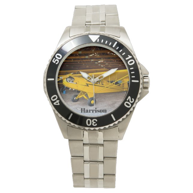 Cooles Foto, Piper Cub J3, Personalisiert Armbanduhr (Vorderseite)