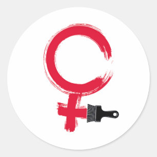 Cooles Frauensymbol Runder Aufkleber