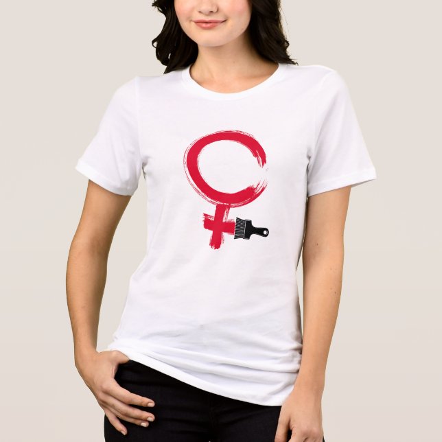 Cooles Frauensymbol Tri-Blend Shirt (Vorderseite)