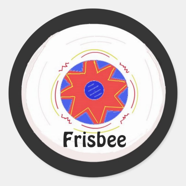 Cooles Frisbedesign Runder Aufkleber (Vorderseite)
